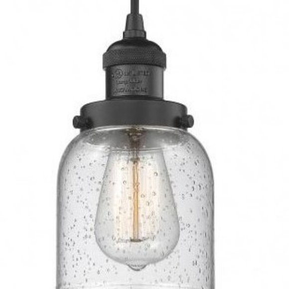 Innovations Light Small Bell‎ Mini Pendant in Matte Black/Seedy 201C-BK-G54 - Picture 3 of 5